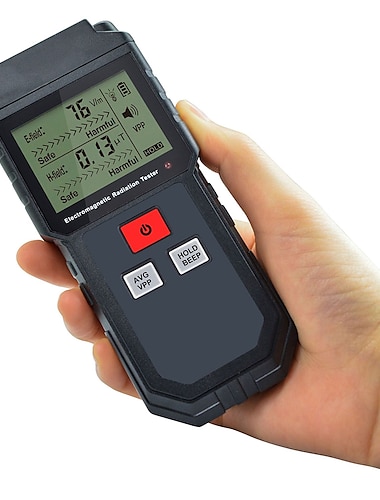  ET825 Electromagnetic Field Radiation Detector Tester EMF Meters Reader Ghost Hunting，Geiger Counter, Digital Handheld EMF Detector Paranormal Equipment Tester with LCD Backlight Sound-Light Alarm