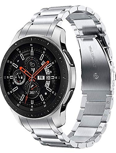  Ремешок для часов для Samsung Galaxy Galaxy Watch 3 45mm 46mm Gear S3 Classic Frontier 2 Neo Live Нержавеющая сталь Замена Ремень Быстросъемный 22мм Браслеты из звеньев Браслет