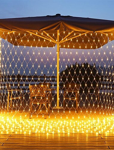  אורות נטו לחג המולד ניתנים לחיבור 6 m * 4 m 720 led 8 מצבים רשת נמוכה מתח אורות מחרוזת אורות מחרוזת אורות חג המולד לשיחי גן קישוטי עץ חג המולד
