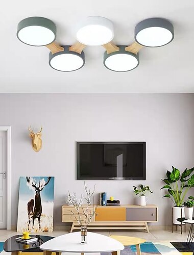  3/4/5 Köpfe LED Deckenleuchte nordischen Stil Unterputz Holz lackiert Oberflächen moderne grundlegende 110-120V 220-240V
