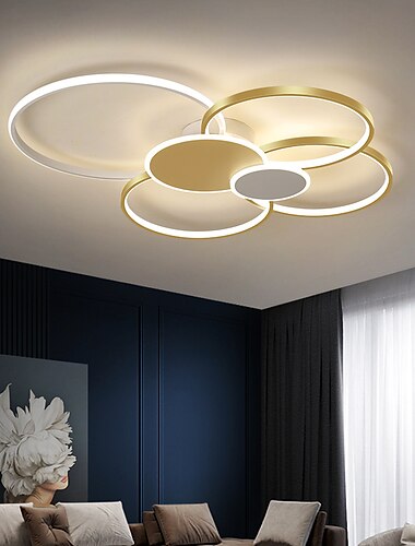  2/4 têtes led plafonnier cercle forme cluster design plafonnier nordique moderne style simple salon maison luxe chambre bureau restaurant lumières seulement dimmable avec télécommande