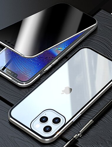  Handyhülle für iPhone 16 iPhone 15 Pro Max Plus iPhone 14 13 12 11 Pro Max Plus Mini Magnetische Adsorption Vollschutz beidseitig Anti-Spy Gehärtetes Glas