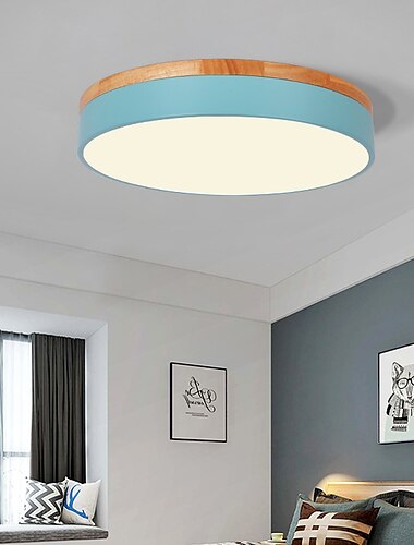  40/50/60 cm plafón led estilo nórdico luces básicas empotradas sector metalico acabados pintados madera moderno blanco negro amarillo verde azul rosa gris 110-120v 220-240v