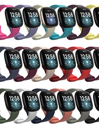  1 pcs Correa de Smartwatch para Fitbit Versa 3 / Sentido Fitbit Versa 3 Fitbit Sense Silicona Reloj inteligente Correa Suave Transpirable Correa Deportiva Reemplazo Pulsera