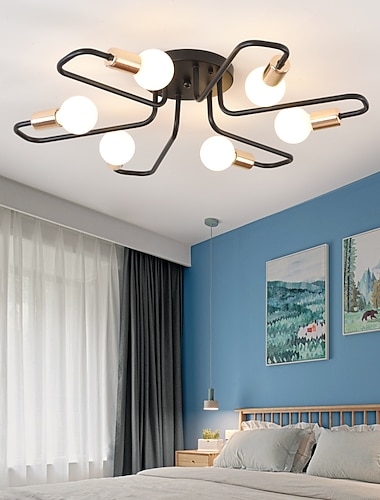  Luz de teto led 72 cm estilo nórdico luz embutida lustre metal sputnik linear mini acabamentos pintados 110-120v 220-240v modernos