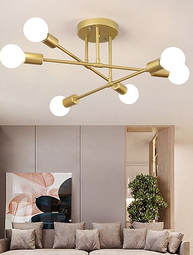 6-luz 70 cm Design Sputnik Design de Cluster Lustres Metal Industrial Acabamentos Pintados Moderna Tradicional / Clássico 110-120V 220-240V / CE