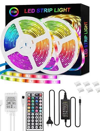  רצועת led אור 32.8ft 10m rgb smd 5050 30led/m 2835 60/m משתנה צבע עמיד למים לקישוט תאורה אחורית מסיבת חג בבית