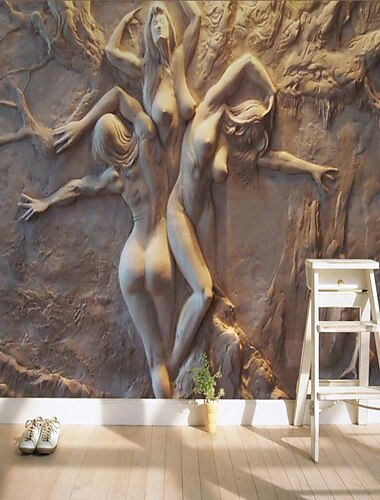  Cool wallpapers mural de pared 3d papel tapiz blanco etiqueta de la pared que cubre la impresión impresión despegar y pegar extraíble efecto de relieve 3d mujer lienzo decoración del hogar