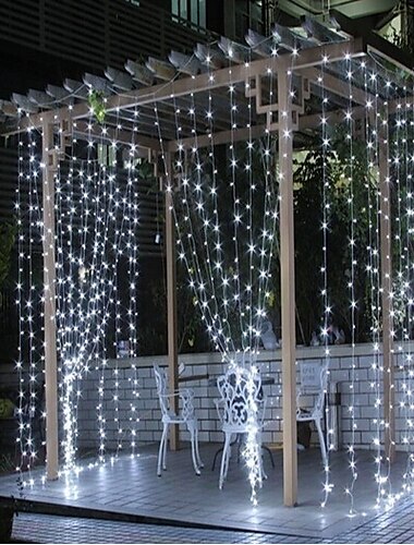 أضواء سلسلة ستارة 300 LED مع جهاز تحكم عن بعد 3x3m أضواء زينة الكريسماس لعيد الميلاد وأضواء سلسلة نافذة ستارة رأس السنة الجديدة