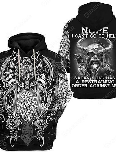  Wikinger Vikinger Cosplay Kostüm Kapuzenshirt Anime Bedruckt 3D Print Harajuku Grafik Für Herren Damen Erwachsene Zurück zur Schule 3D-Druck