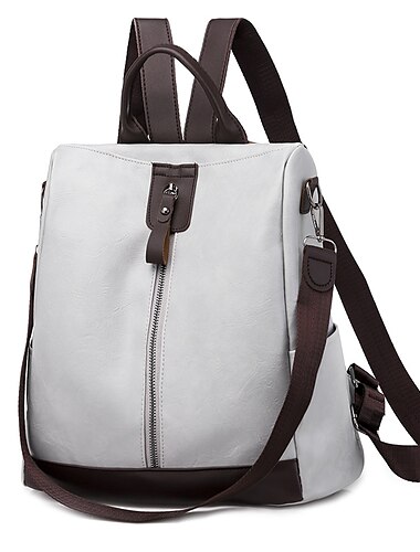  Wandelbarer Rucksack aus karamellfarbenem Kunstleder für Damen mit Frontreißverschluss – stylische, diebstahlsichere Umhängetasche für die Arbeit, Reisen oder den täglichen Gebrauch