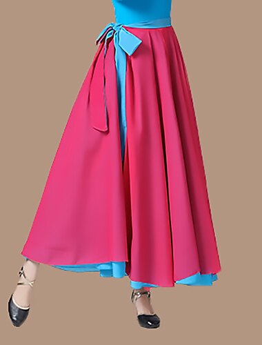  ריקודים סלוניים חצאיות סגנון רצועות תחבושות בגדי ריקוד נשים הצגה לבוש יומיומי גבוה שיפון