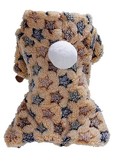  Cão de estimação de inverno filhote de cachorro quente com estampa de ponto estrela traje casaco macio jaqueta com capuz vestuário para cães filhotes fácil de usar 1 # xs