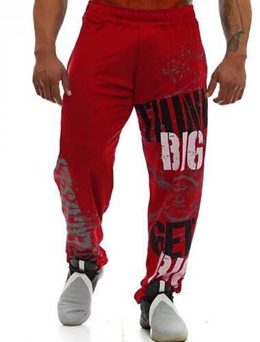  男性用 スウェットパンツ ズボン ドローストリング 弾性ウエスト ソリッド 全長 活発的 ブラック ルビーレッド