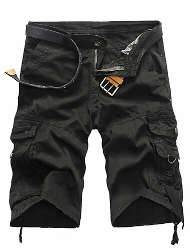  Voor heren Cargoshorts Wandelshorts Meerdere zakken 6 zak Effen Knielengte Buitensporten Katoenmix Leger groen Zwart