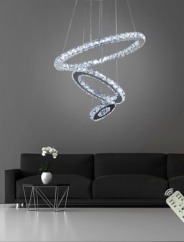  3 anillos led araña de cristal luces colgantes anillo redondo candelabros de techo luces lámpara accesorios para colgar para comedor sala de estar hotel hogar 110-120v 220-240v