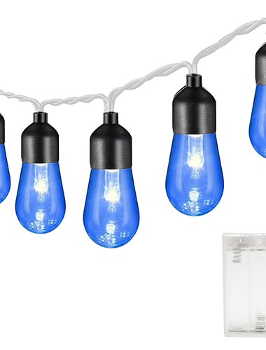  1,5m 2m 3m 4m 5m 10m retro lyspære strenglys akrylbobler strenglys halloween julefest dekorative bryllup hage lys varm hvit rgb hvit blå batterier drevet 1 sett