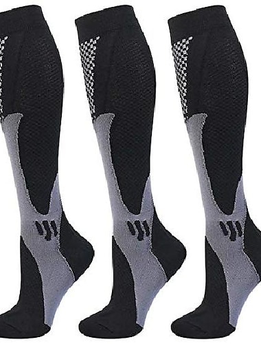  3 pares de calcetines de compresión mujeres hombres 20-30 mmhg para enfermería atlética viaje médico-boost resistencia, circulación&amp; recuperación (negro-xxl)