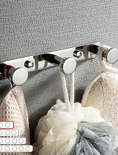  badjas haken nieuw design eigentijds roestvrij staal materiaal badkamer wandmontage 3 of 4 of 5 of 6 haken zilverkleurig 1 st
