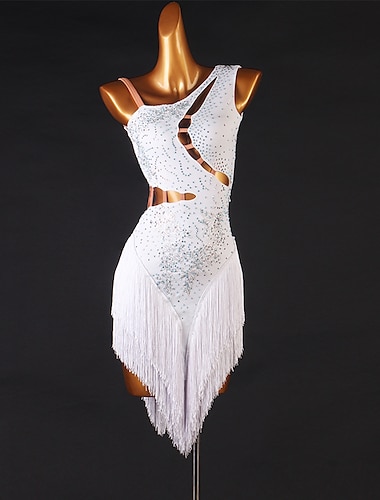  Платье для латиноамериканских танцев сальса с бахромой и кисточками с аппликациями с разрезом суставов женское женское для тренировок без рукавов с высоким чинлоном/джазом