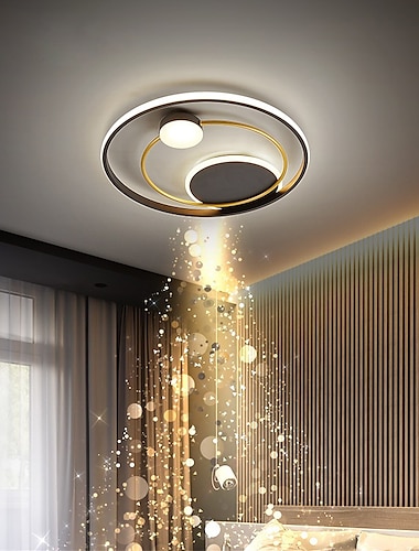  plafonnier led 42cm 52cm nordique art acrylique led chambre plafonnier or noir circulaire multi cercle led plafonnier luxe ac220v