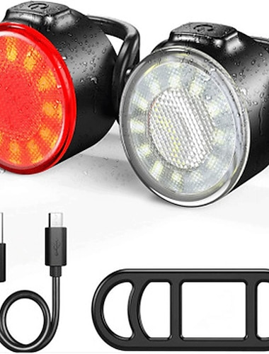  Fahrradbeleuchtung USB wiederaufladbare Fahrradsicherheit wasserdichte Lichter - einfach zu montieren und zu entfernen / 6 Modi, Pendeln / Straßenradfahren LED-Fahrradlichter und Rücklicht - für Kinder Damen Herren Fahrradbeleuchtung gesehen werden