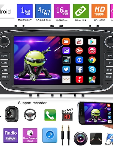  android bilradio til ford gps navigation 7 tommer kapacitiv touchskærm carmultimedia player android gps wifi autoradio til ford/focus/mondeo/s-max/c-max/galaxy radio bagkamera