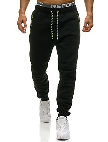  Herren Jogginghose Sweathose Jogger Joggerhose Unten Strasse Athlässigkeit Winter Fitness Fitnesstraining Laufen Atmungsaktiv Weich Schweißableitend Sport Einfarbig Sportkleidung Schwarz Dunkelgrau