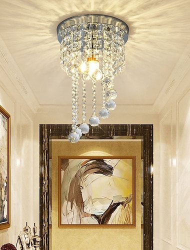  20cm LED lustr Křišťálový stropní svítidlo Lucerna Desgin zapuštěná světla Kovové galvanicky pokovené moderní vánoční dekorace 110-120V 220-240V