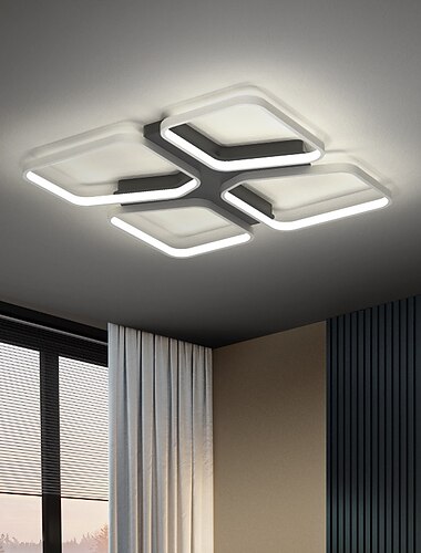  led-plafondlamp modern eenvoudig basic vierkant ontwerp geometrische vormen 42 52 cm woonkamer slaapkamer inbouwverlichting metaal geverfde afwerkingen 110-120v 220-240v