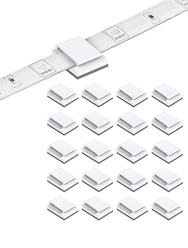  1 juego 50 piezas 20 piezas clips de tira de led autoadhesivo tira de luz led clips de soporte de montaje organizador de abrazadera de cable para 10 mm de ancho ip65 impermeable 5050 3528 2835 5630