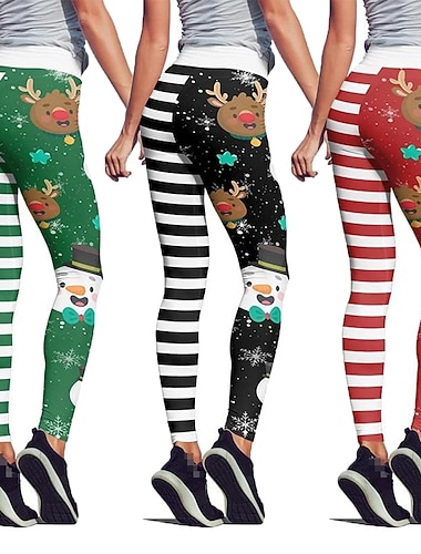  Dame Tights til jogging Treningstights Grunnlag Gate treningsklær Høst Spandex Rumpeløft Myk Svettereduserende Pustende Midjekontroll Treningsøkt Trening Løp Sports Sportsklær 3D Svart Gul Rød