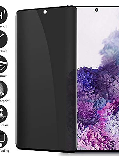  [1 упаковка] Защитная пленка Назначение Samsung Galaxy S24 Ultra Plus S23 S22 S21 S20 Plus Ultra S10 Note 20 Ultra 10 Plus S25 Ультра Закаленное стекло Anti-Spy Уровень защиты 9H 3D закругленные углы