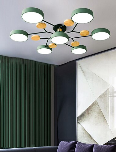  Lampada da soffitto a led macarone 4/6/7 lampada da soffitto a led verde grigio bianco stile nordico lampada da soffitto a luce regolabile semplice lampada da camera da letto log ac220v