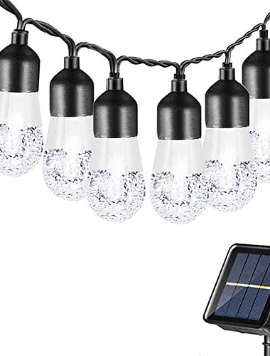  Wasserdichte Lichterkette mit Blasen für den Außenbereich, bunte solarbetriebene Lichterkette 5/6/7/10 m, Weihnachtsdeko für Terrassen&amp;Gärten