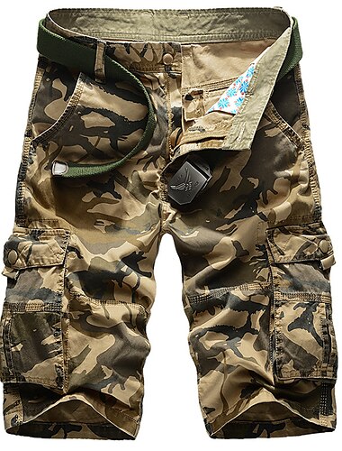  Men's Cargo Shorts Hiking Shorts Multi Pocket Cotton khaki Army Green
