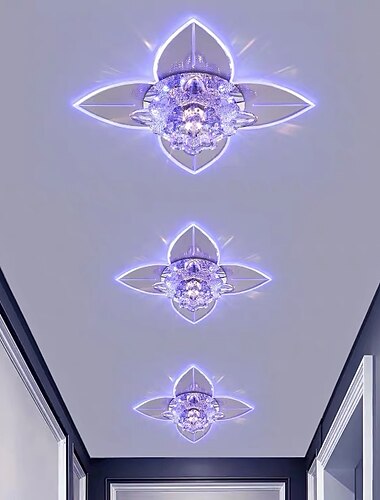  20cm　led　シーリングライト　クリスタルポーチライト　アイルコリドーランプ　モダン　フラワーデザイン　フラッシュマウント　ライト　金属　電気メッキ　110-240v