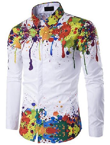  Herren Hemd Knopfhemd Langarm Designer Sportbekleidung Muster Hochzeit Festtage Kragen C118 C198 C216