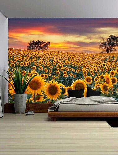 wandtapijten art decor deken gordijn picknick tafelkleed opknoping thuis slaapkamer woonkamer slaapzaal decoratie polyester zonnebloem schoonheid views