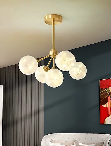  43 cm led hanglamp moderne nordic globe desgin woonkamer slaapkamer inbouw lichten koper messing 110-120 v 220-240 v