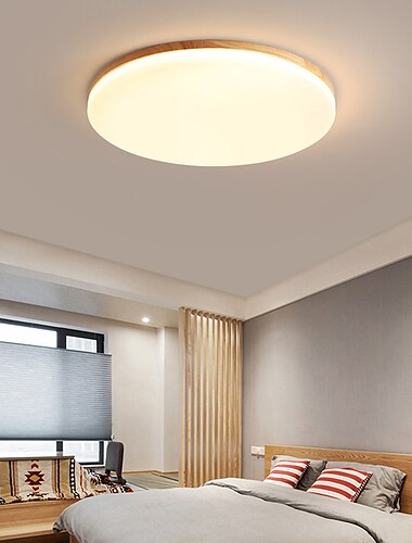 26/38/48 cm plafón led madera nórdica diseño redondo luces empotradas inspiradas en la naturaleza 110-120v 220-240v
