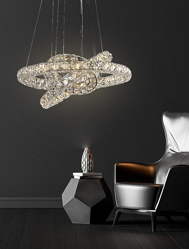  3 kroužky led křišťálový lustr závěsná svítidla závěsná svítidla colgante lampa lesk moderní 110-120v 220-240v
