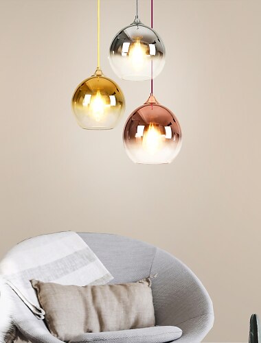  20 cm Enkel design Hängande lampor Glas Glob Elektropläterad Nordisk stil 110-120V 220-240V