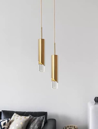  6cm LED Pendelleuchte moderne nordische Nachttischlampe Gold Tricolor Licht Esszimmer Bar Metall galvanisierte Weihnachtsdekoration 110-120v 220-240v