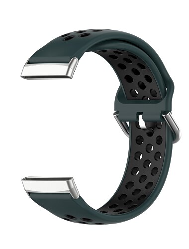  Smartwatch-Band Kompatibel mit Fitbit Versa 4 Sense 2 Versa 3 Sense Legierung Silikon Smartwatch Gurt Elastisch Verstellbar Schnalle aus Edelstahl Sportarmband Ersatz Armband