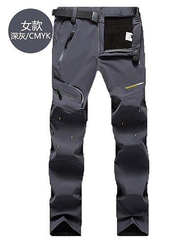  Men's Hiking Pants Trousers Fleece Lined Pants Softshell Pants Winter Outdoor Thermal Warm Windproof Breathable Quick Dry Pants / Trousers Bottoms Female black Female Army Green Fishing Climbing