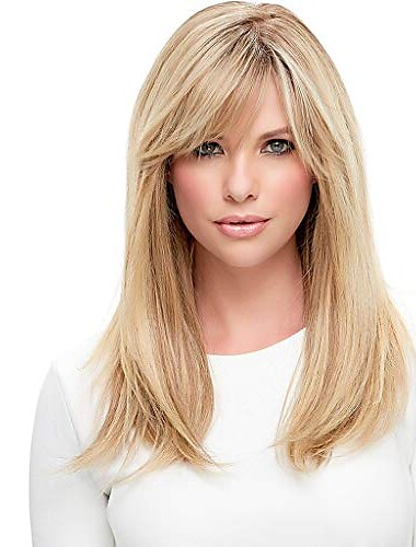  Halloween costumes perruque avant en or longue vague bouclée cheveux d'aspect naturel 18 pouces perruques complètes pour les femmes de la mode (or, 18 '')