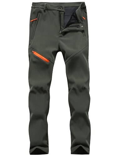  Men's Fleece Lined Pants Softshell Pants Solid Color Winter Outdoor Standard Fit Ripstop Warm Soft Anti-tear Pants / Trousers Army Green Dark Gray Black Work Fishing Climbing S M L XL XXL
