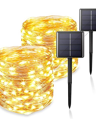  Fate da Giardino Eleganti per Matrimoni Ricezione Festa 1/2Pacchi Luci Fata a Stringa Solari Esterne 22M 200LEDs 8 Modi Luci Twinkle Impermeabili per Decorazione di Matrimoni e Patios