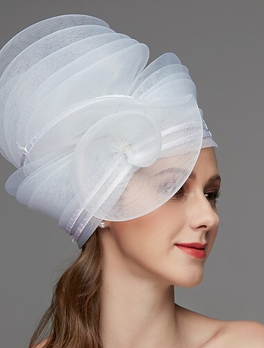  קונספטורים בסגנון וינטאג' אלגנטיים ויוקרתיים כובעים טול עם פרחי קישוט 1 יח' חתונה מירוץ סוסים יום האישה dress לאירועים מרשימים מירוץ שמלה